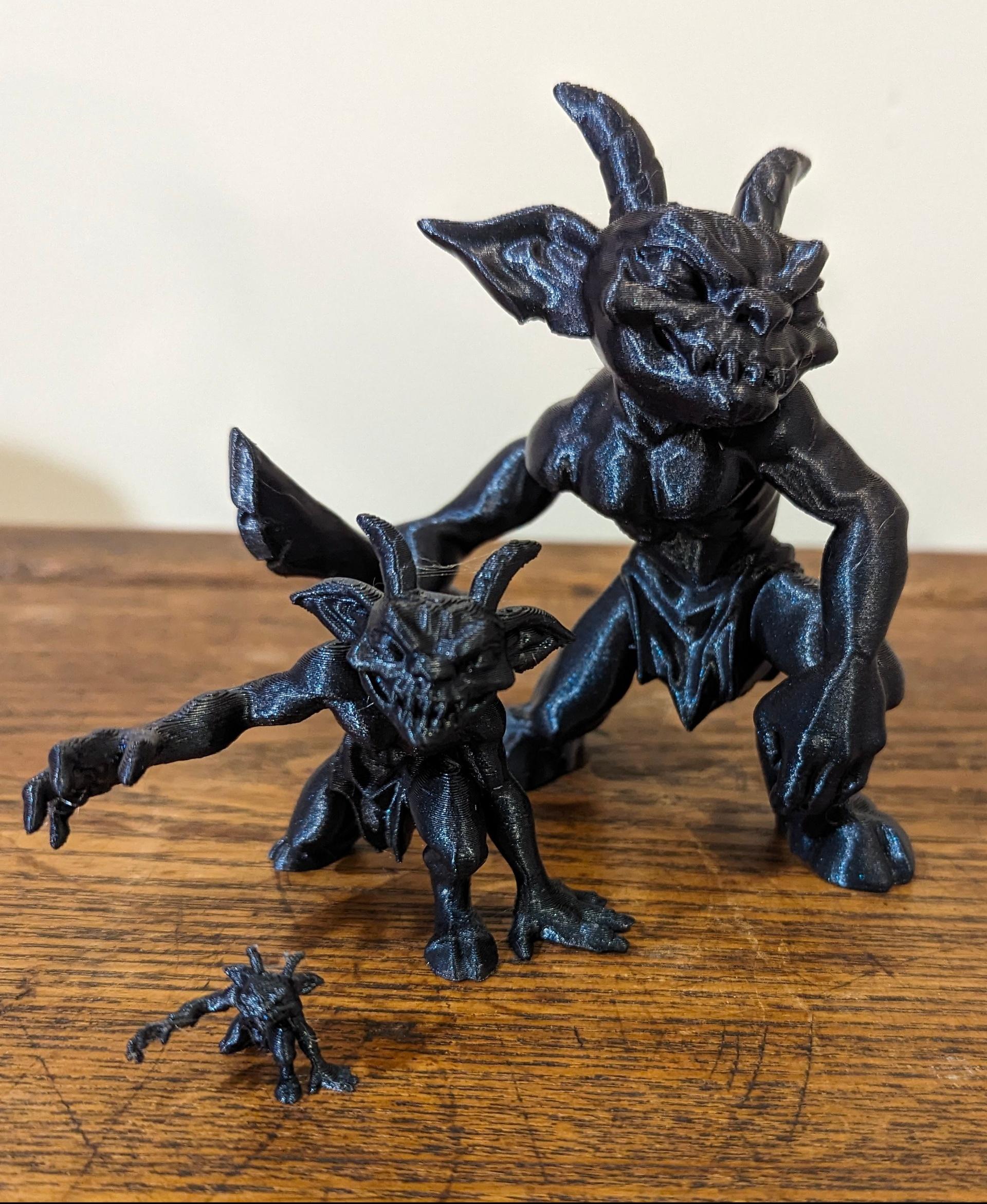 Imps  - Printed on the FlashForge ADM5 in Burnt Titanium
 
100%, 300%, and 500% - 3d model
