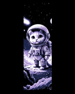 Cats in Space - Cute set of feline bookmarks 3d model