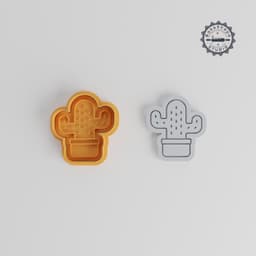 Mini Cactus Shape Cutter & Stamp Set, Perfect for Cookies & Fondant, 3 Sizes, 6 Pieces, House Botany Decor PRODUCT_337 3d model