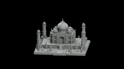 Taj Mahal Moonlit Miniature STL - Printable Landmark Desk Miniature 3d model