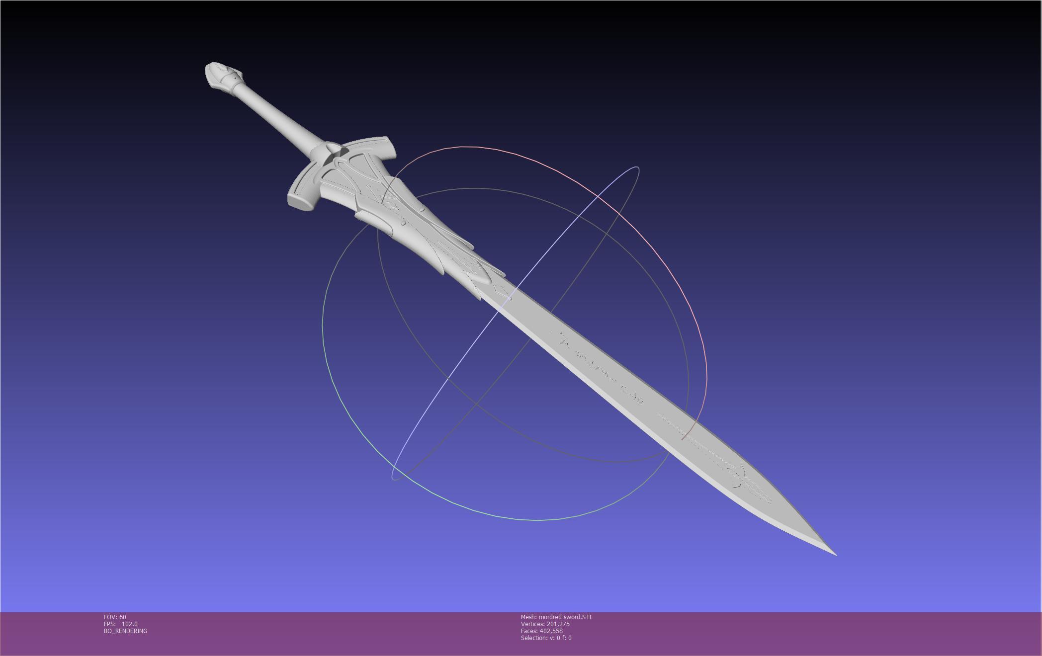 Fate Mordred Sword Printable Assembly 3d model