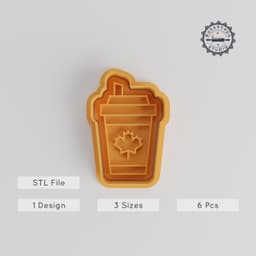 Drink Shape Cutter & Stamp Set, Perfect for Cookies & Fondant, Includes 3 Sizes, 6 Pieces, Beverage Theme, Glass & Water Designs PRODUCT_5464 3d model