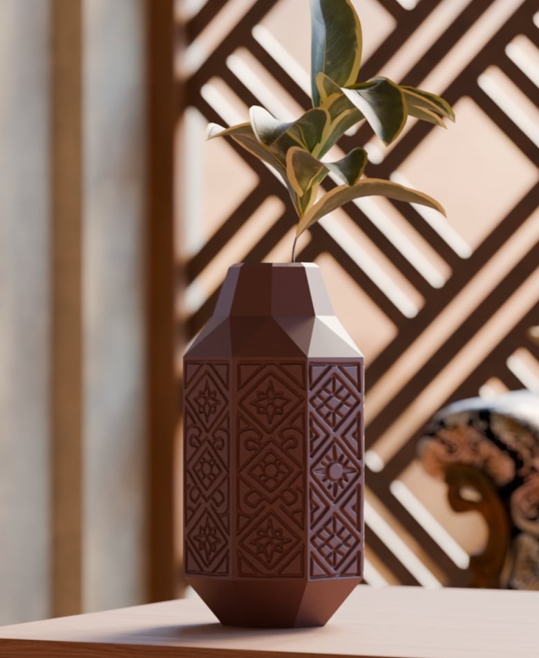 Sahara Vase - Moroccan Decor with Intricate Patterns 3d model