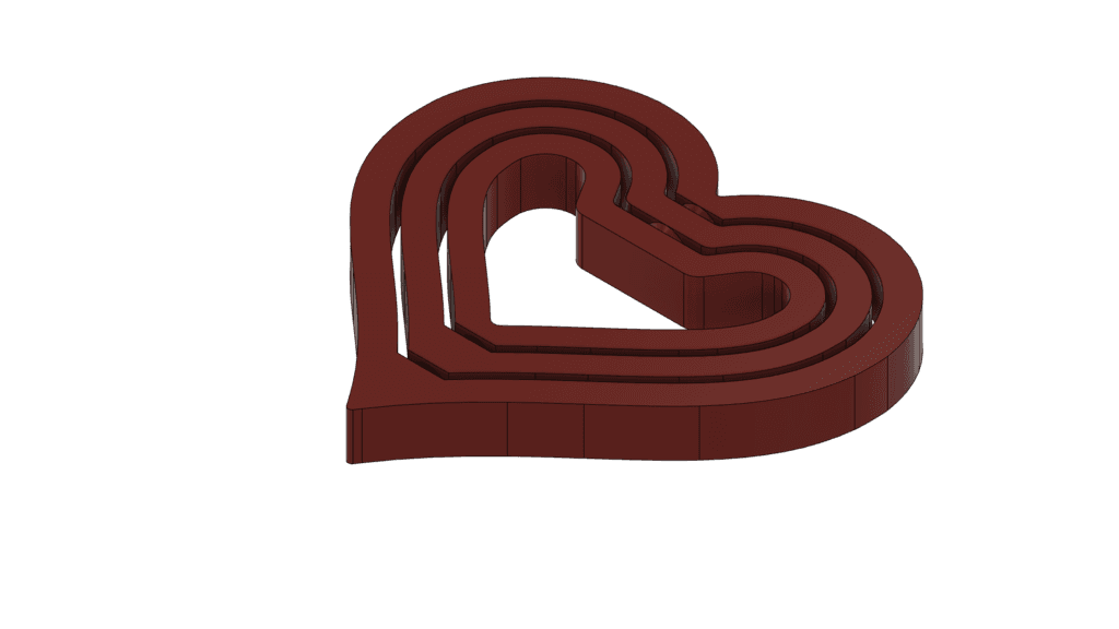 Heart Gyro Keychain (Last minute gift for Valentine's Day) 3d model