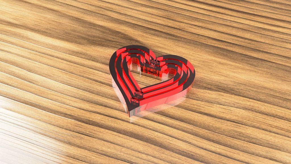 Heart Gyro Keychain (Last minute gift for Valentine's Day) 3d model