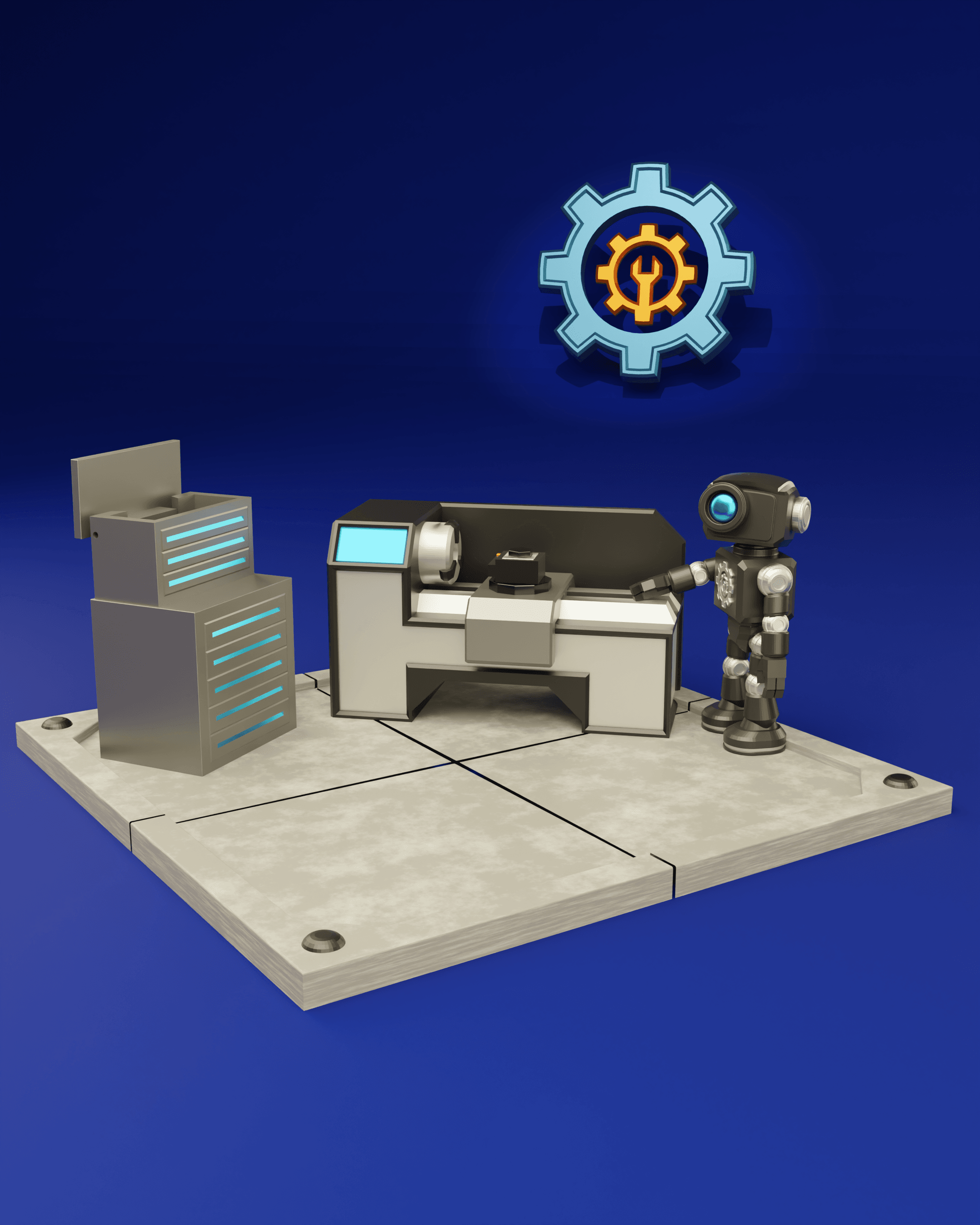 ModBot - Knurl’s Lathe – ModBots Accessory | 3D Printable Miniature Machine Tool 3d model
