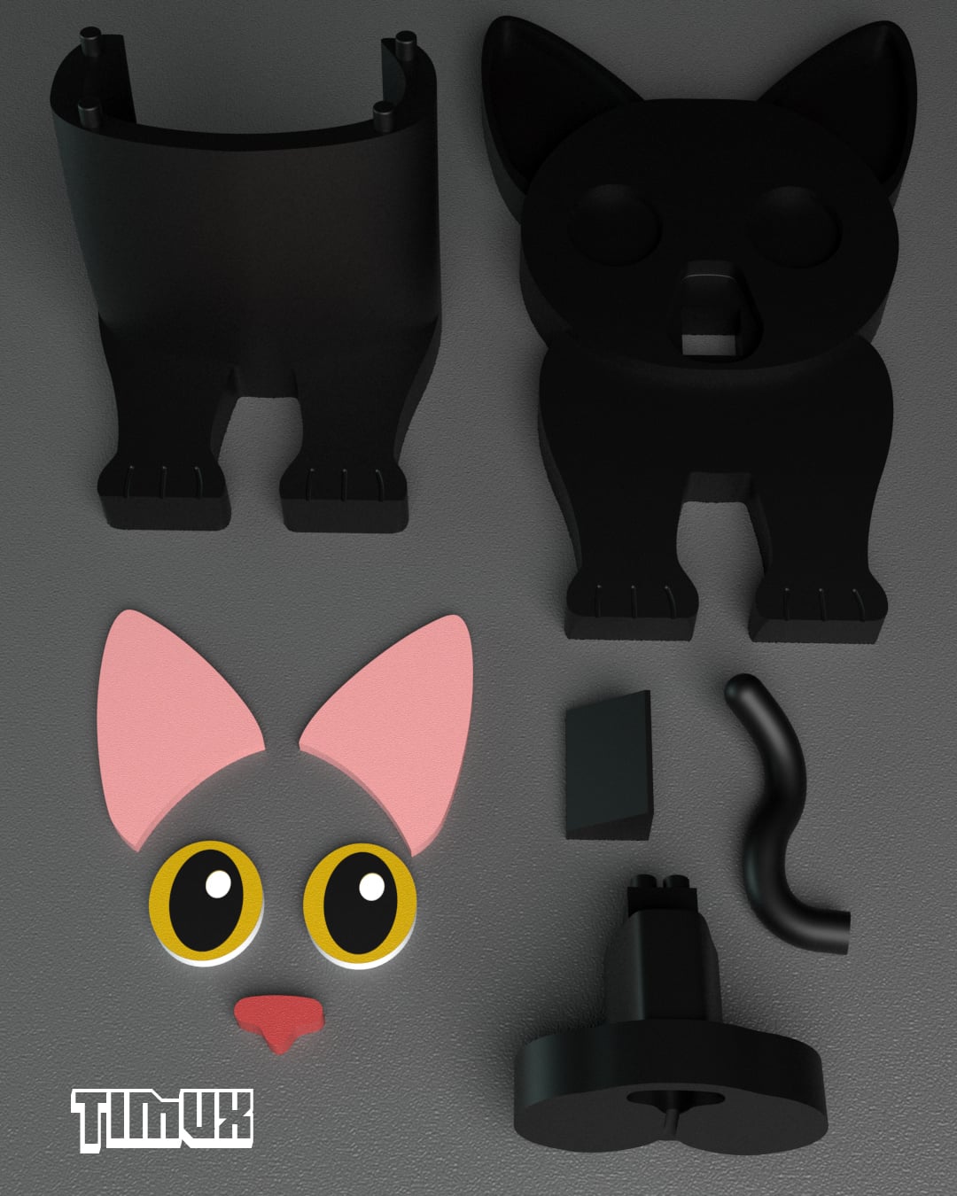 CAT GLASSES HOLDER - FLOW 3d model