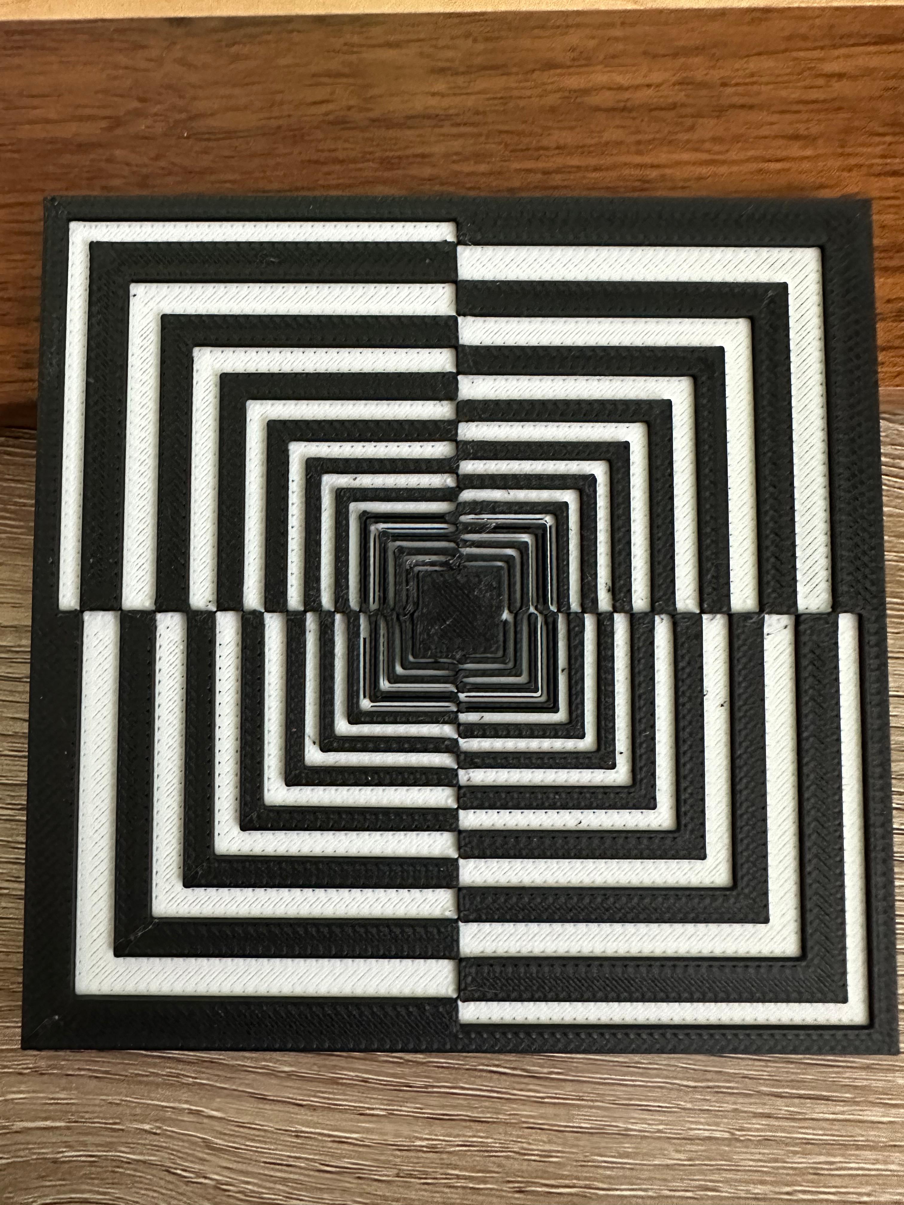 Coaster 5 (Optical illusion set) - Printed on Cetus2 3D - 3d model