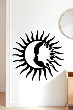 Sun And Moon Wall Art, Wall Decor, Home Decor 3d model
