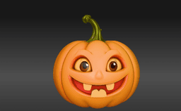 Stylized Cartoon Jack-O’-Lantern 3D Model | Cute Halloween Pumpkin Face 3d model
