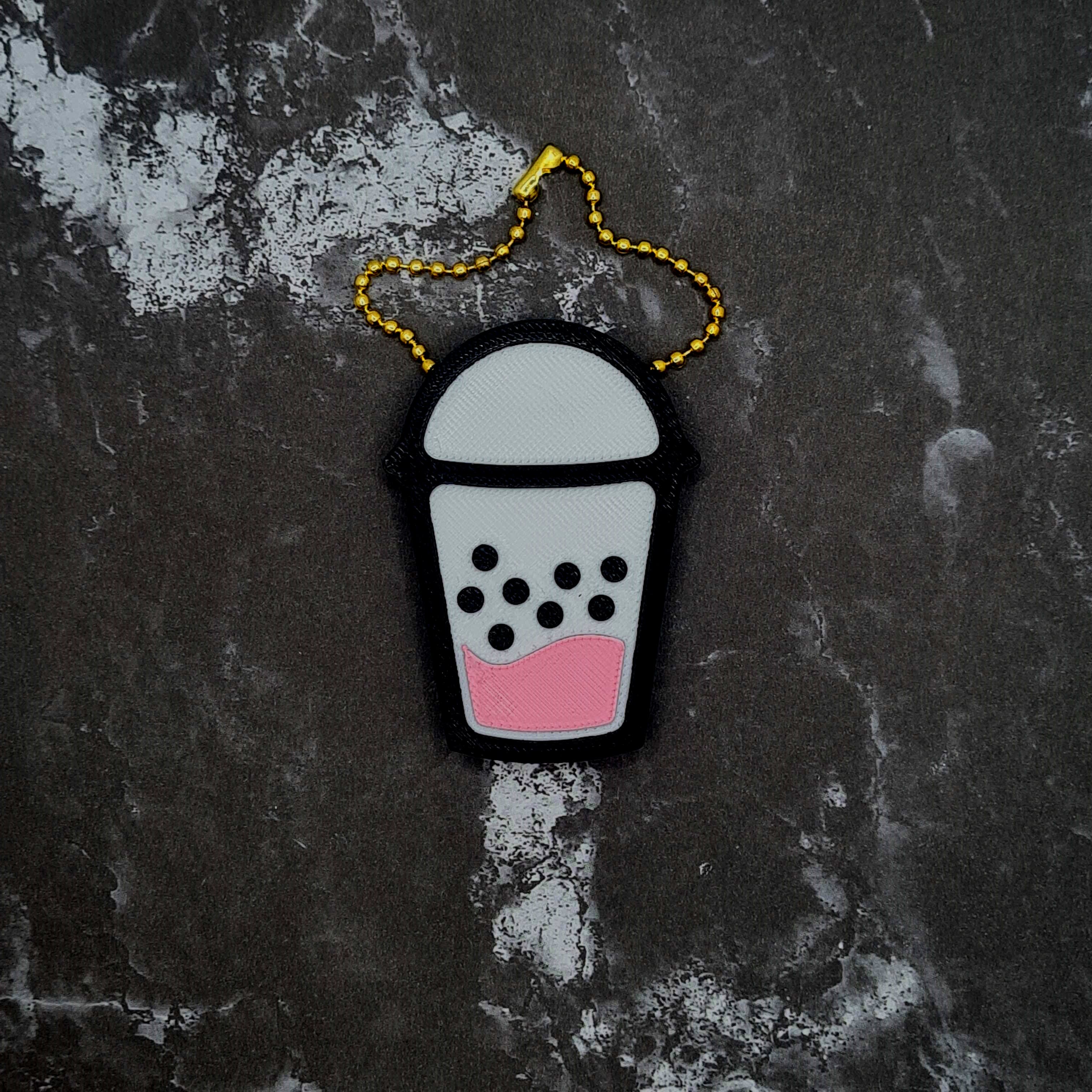 Boba (Bubble Tea) Keychain 3d model