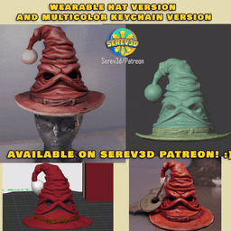 Santaโs Sorting Hat - Wearable Wizard Holiday Hat - 3D Print STL/3MF 3d model
