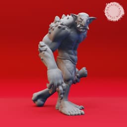 Troll Warband - Tabletop Miniatures (Pre-Supported) 3d model