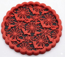 Bat & Spider Web Badge Reel Topper | Gothic Lace Disc 3d model