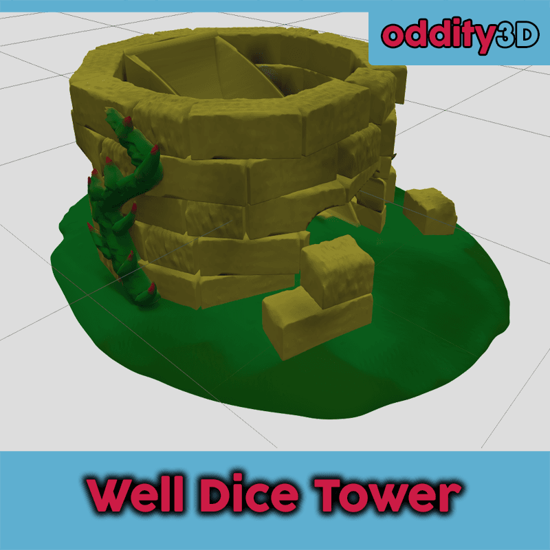 Dilapidated Overgrown Well Dice Tower  3d model