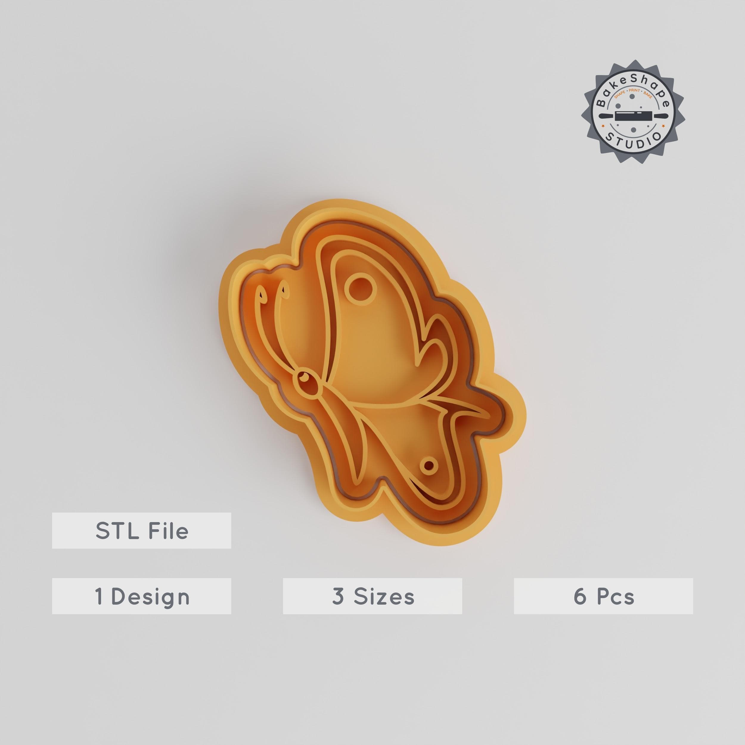 Butterfly Shape Cutter & Stamp Set, Perfect for Cookies & Fondant, Animal Cute Design, 3 Sizes, 6 Pieces PRODUCT_5542 3d model