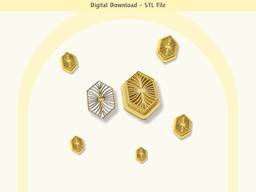 Geometric 01 Clay Cutter for Polymer Clay | Digital STL File | Clay Tools | 5 Sizes Clay Cutters, 2 3d model