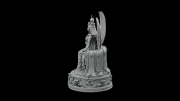Isis Winged Throne Matron STL - Printable Egyptian Goddess Statue 3d model