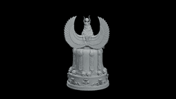 Isis Winged Throne Matron STL - Printable Egyptian Goddess Statue 3d model