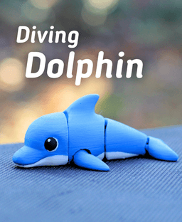 Diving Dolphin - Articulated Fidget dolphin - Ludo Animal 3d model