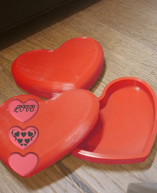 Heart-shaped Easy print box 3d model
