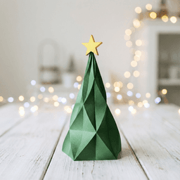 Christmas Tree Figurine | Modern Holiday Geometric Decoration | Minimalist Winter Home Accent with S 3d model