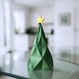 Christmas Tree Figurine | Modern Holiday Geometric Decoration | Minimalist Winter Home Accent with S 3d model