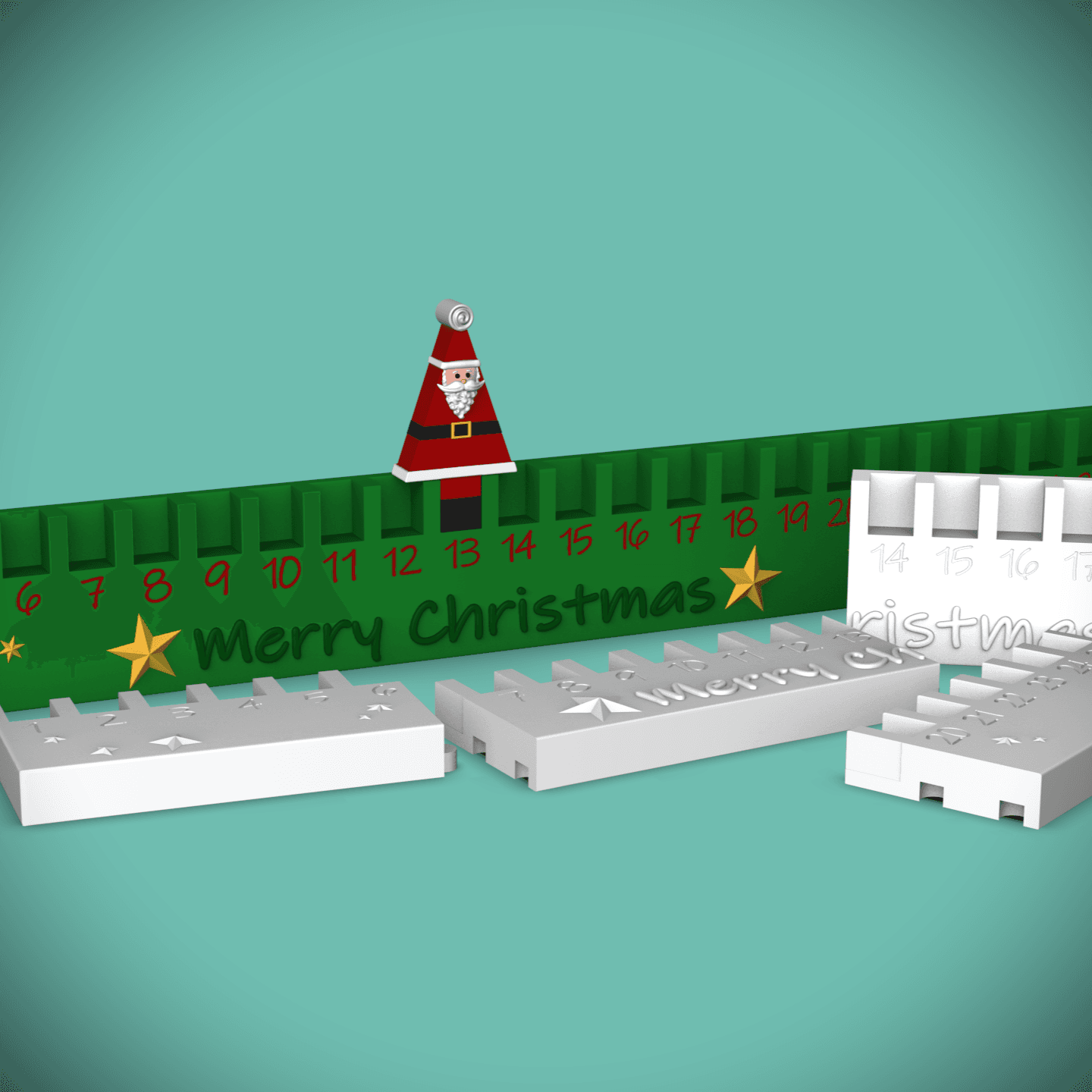Santa Peg Christmas Countdown 3d model