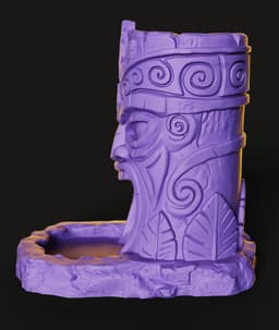 Tiki Dice Tower STL | TTRPG 3D Print | Tribal Design 3d model