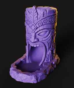 Tiki Dice Tower STL | TTRPG 3D Print | Tribal Design 3d model