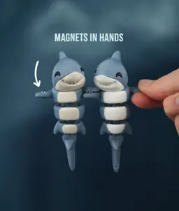 Bruce, the Flexi Shark - Magnetic Hand-Holding Companion 3d model