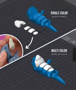 Bruce, the Flexi Shark - Magnetic Hand-Holding Companion 3d model