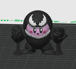 Venom Kirby – Flexi Keychain & Bag Charm with Movable Arms, No Supports 3D Print STL/3MF 3d model