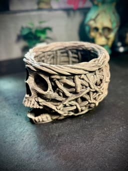 Skull weaved basket 3d model