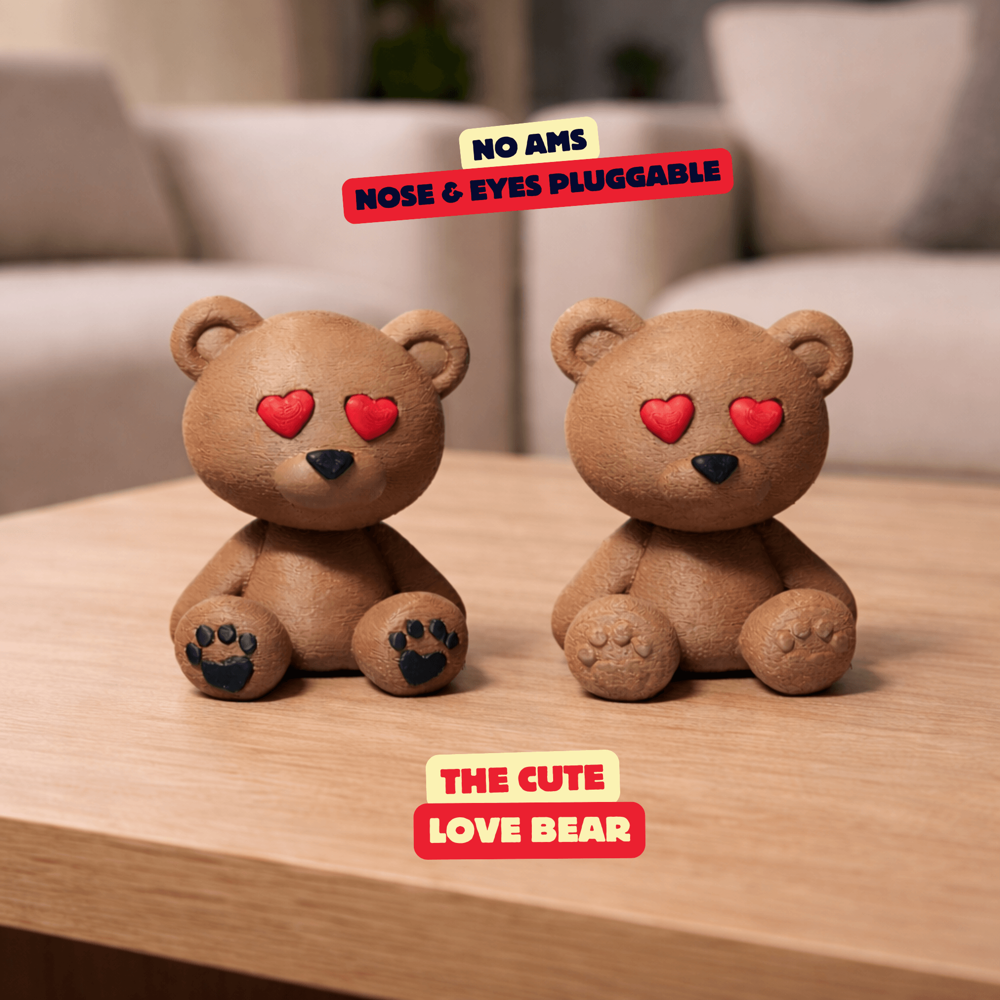 LOVE TEDDY (TWO VERSIONS) - NO AMS / CUTE KEYCHAIN BUDDIES / TOY / KIDS / KEYCHAIN / TEDDY BEAR 3d model
