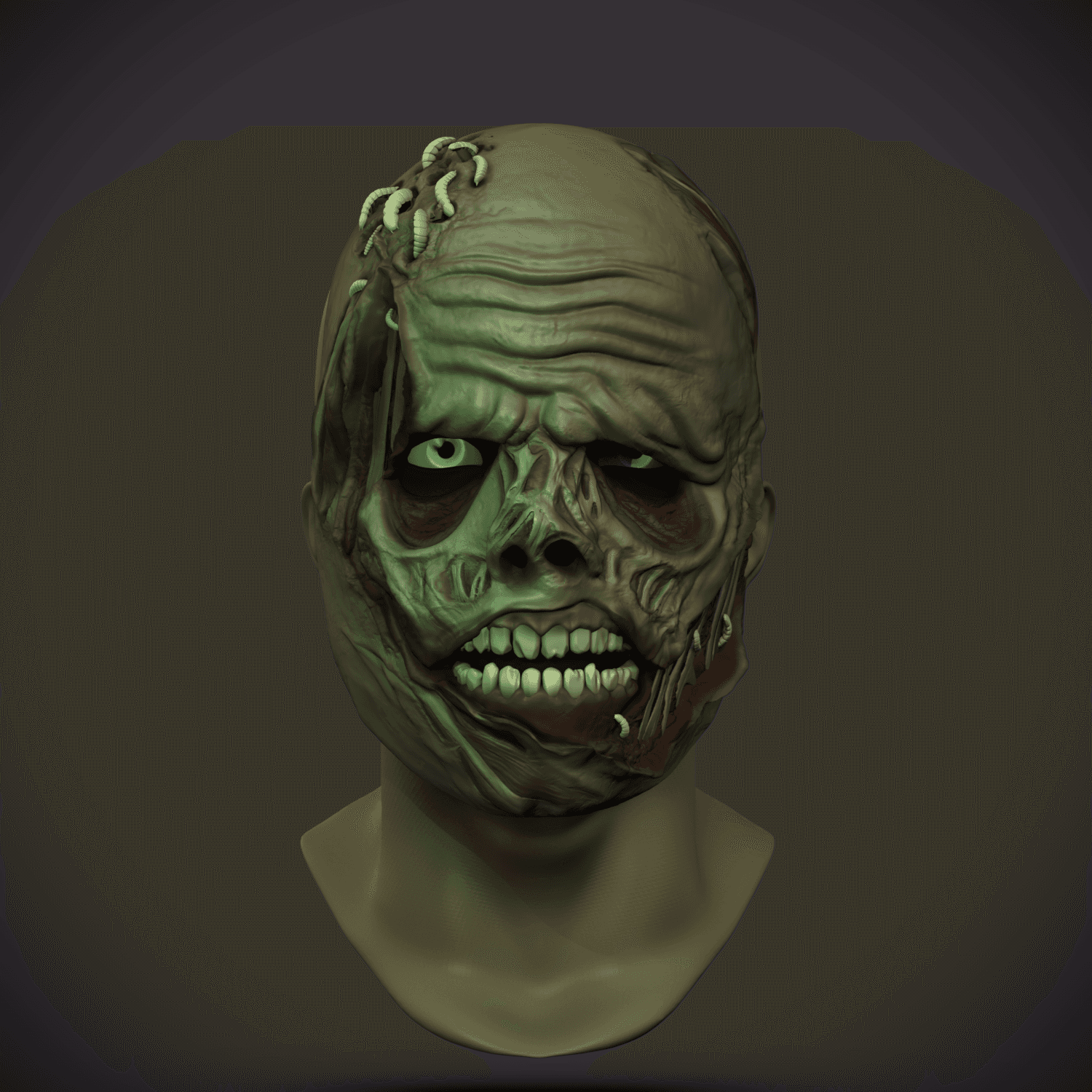 Zombie Mask -"Zombie" (Sculptober Day5) 3d model
