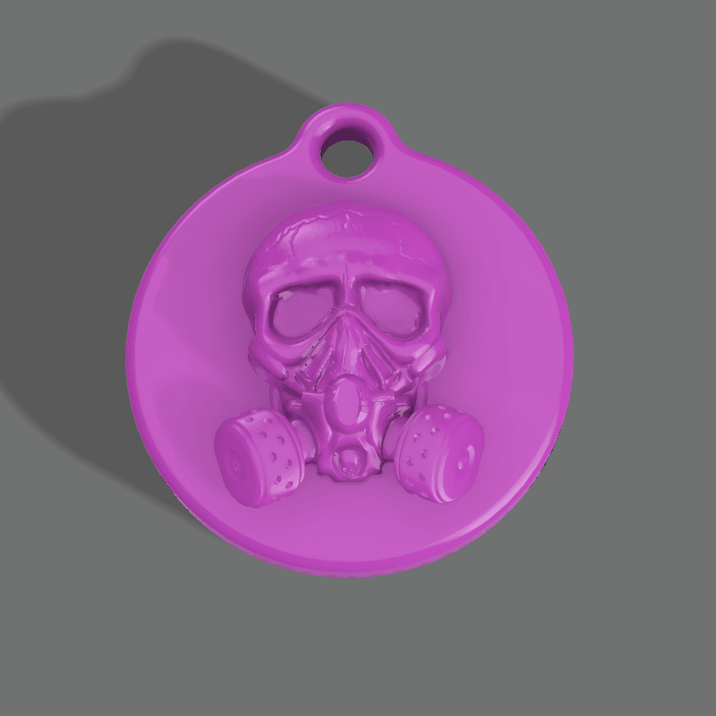 Skull Gas Mask Keychain 3d model
