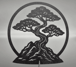 Elegant Bonsai Tree 2D Wall Art 3d model