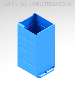 2x4x2 LU - Magnetic - Simple Multibin Drawer 3d model