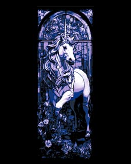 Stained Glass window designs of a Mythical Unicorn - Set of 3 Bookmarks 3d model