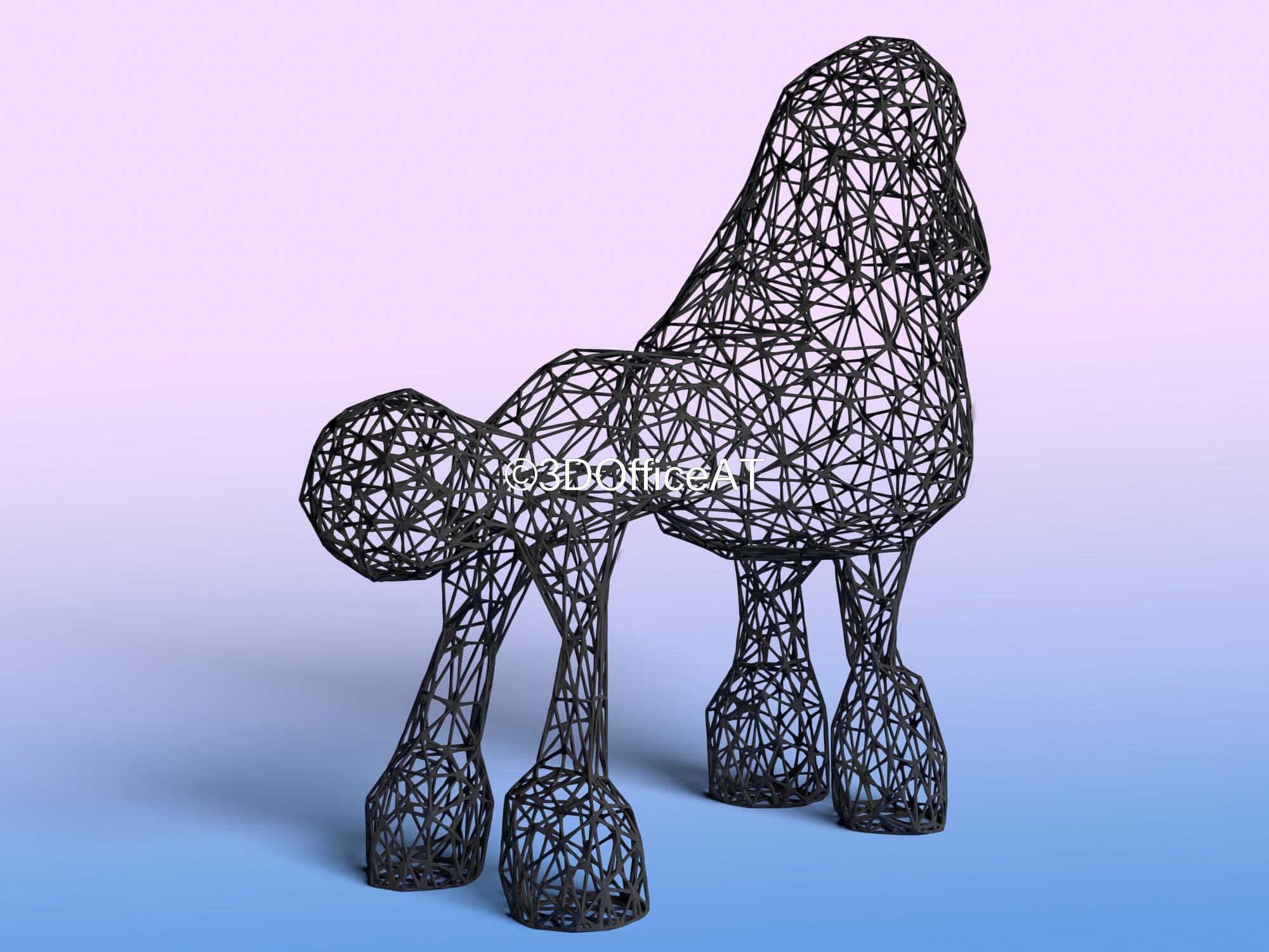 Poodle Wire Art 3d model
