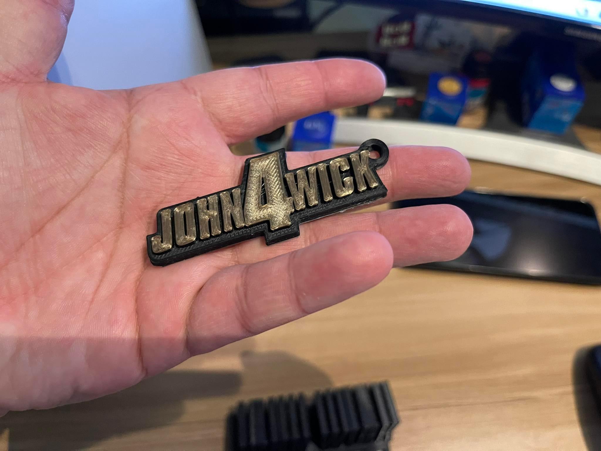John wick 4 keychain and phone stand 3d model