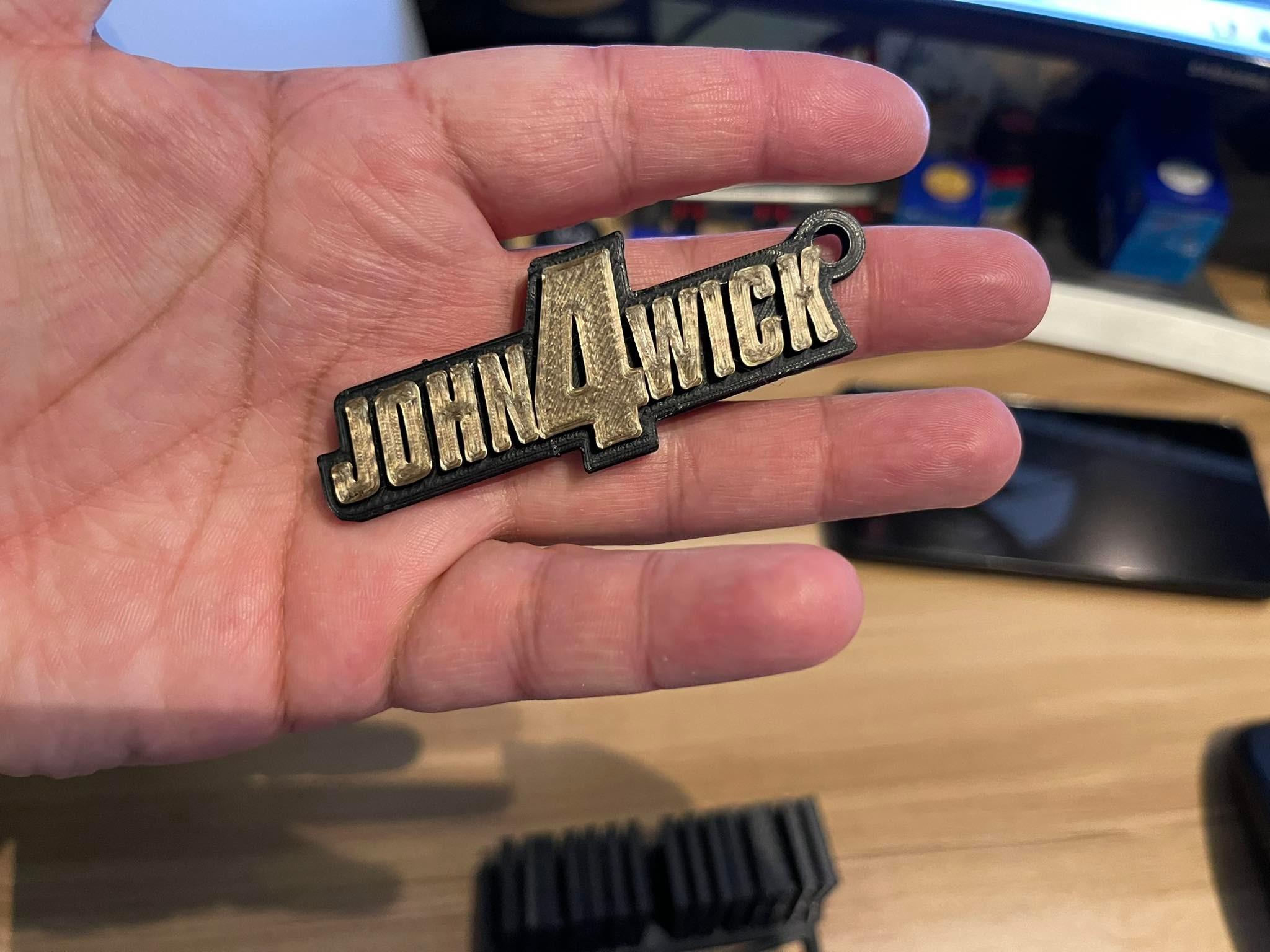 John wick 4 keychain and phone stand 3d model