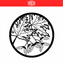 Círculo con Hojas – Leaf Circle Ornament STL – Botanical Decorative 3D Print Model 3d model