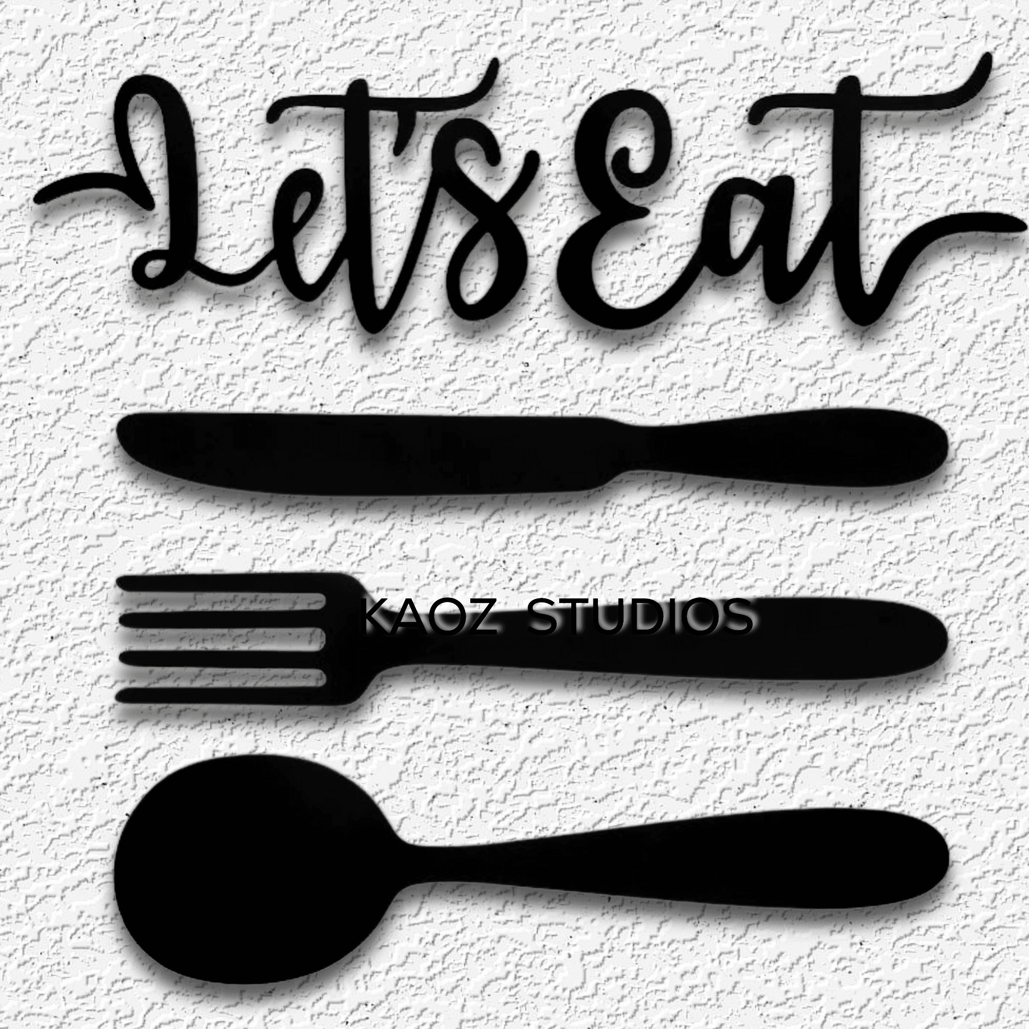 lets eat kitchen sign wall art backyard bar wall decor 5 piece set 3d model