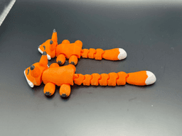 Cute Tiny Articulated Kawaii Fox (2 tail lengths) 3d model
