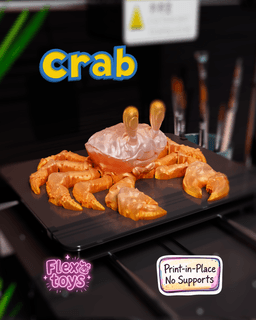 Flexi Crab – Print-in-Place Sea Toy – 3D Printable Articulated Model 3d model