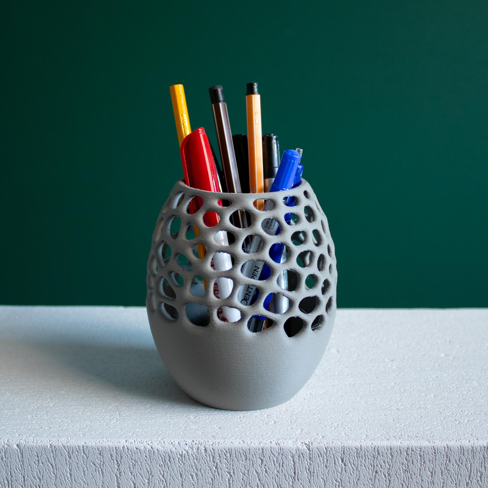  Voronoi Pencil Holder Cup, Office Desk Organizer  3d model