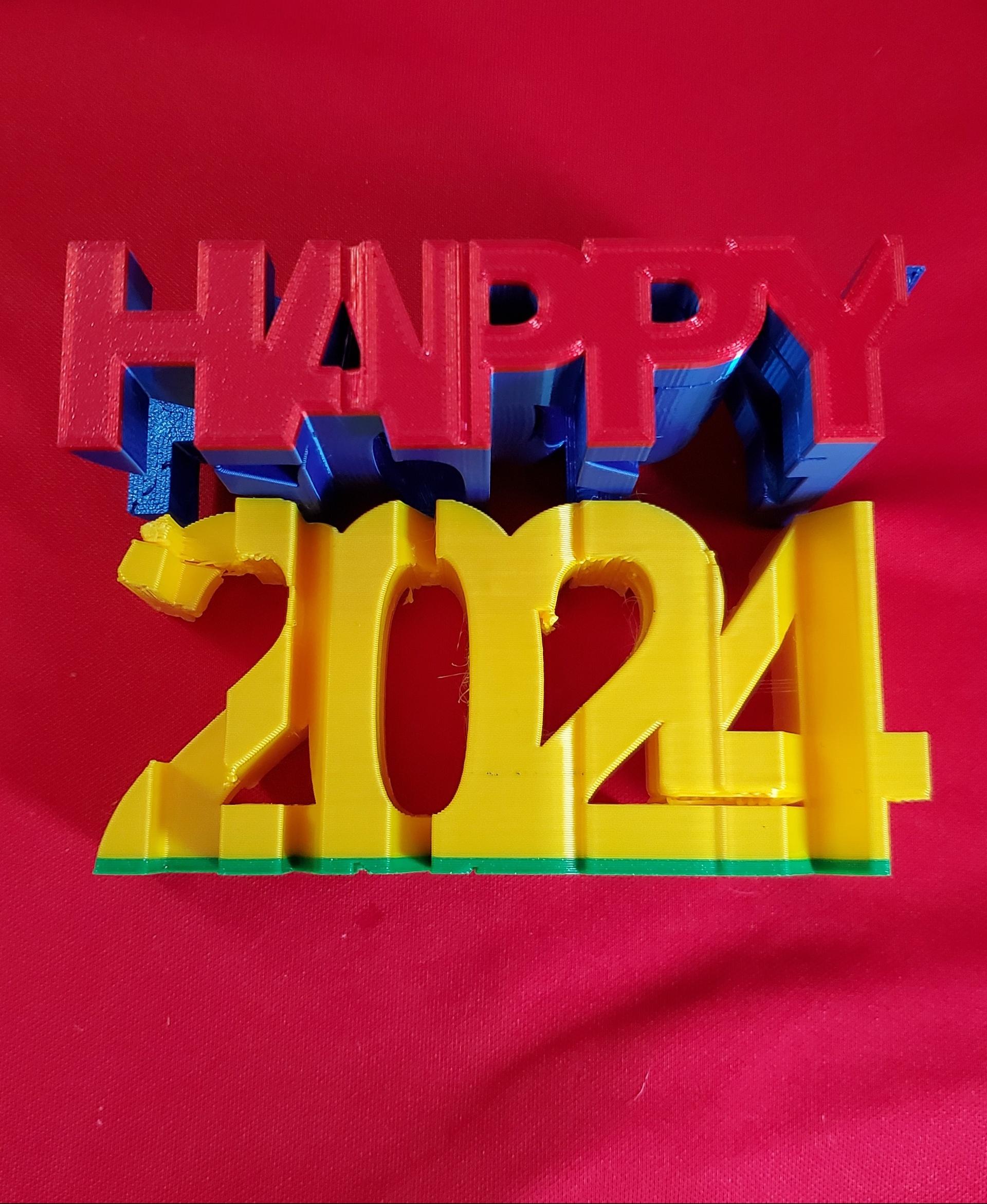 Happy 2024 Text Flip - supports failed on the 2 - 3d model