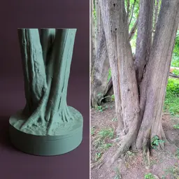 Tree trunk pencil holder / desk organizer “Thuja Occidentalis” 3d model